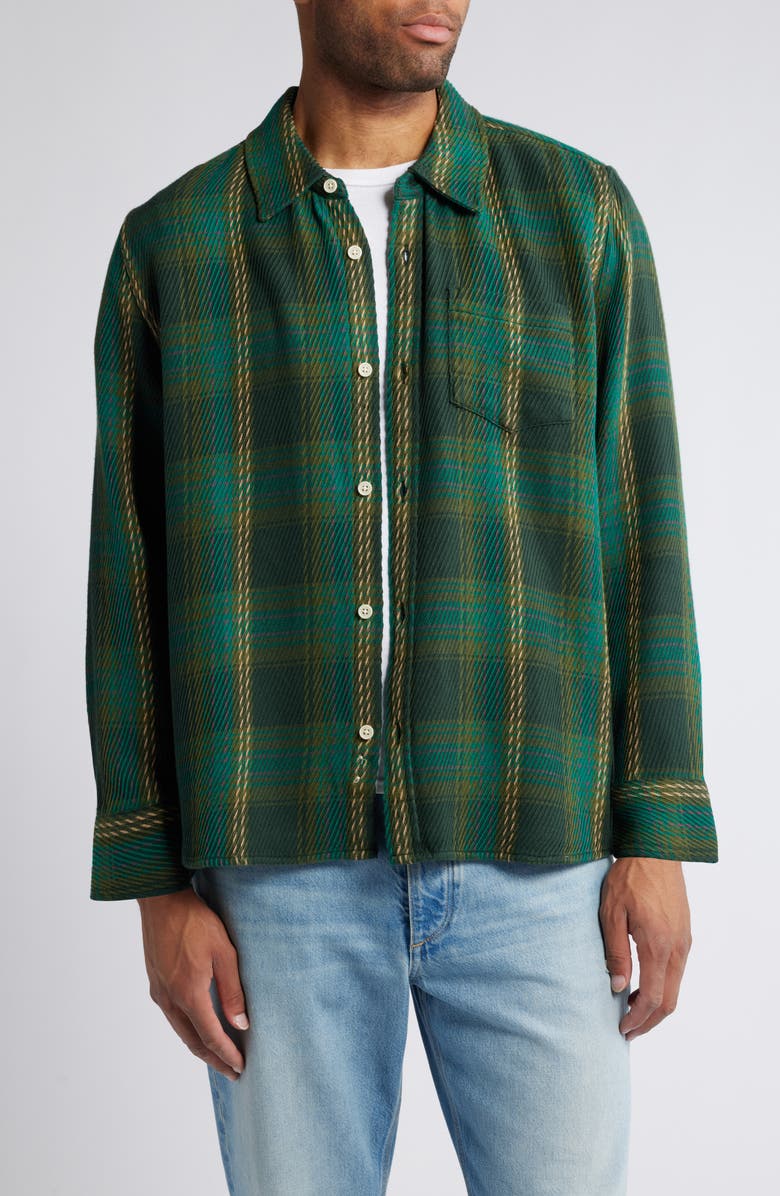 Corridor Phoenicia Plaid Organic Cotton Twill Button-Up Shirt, Main, color, 