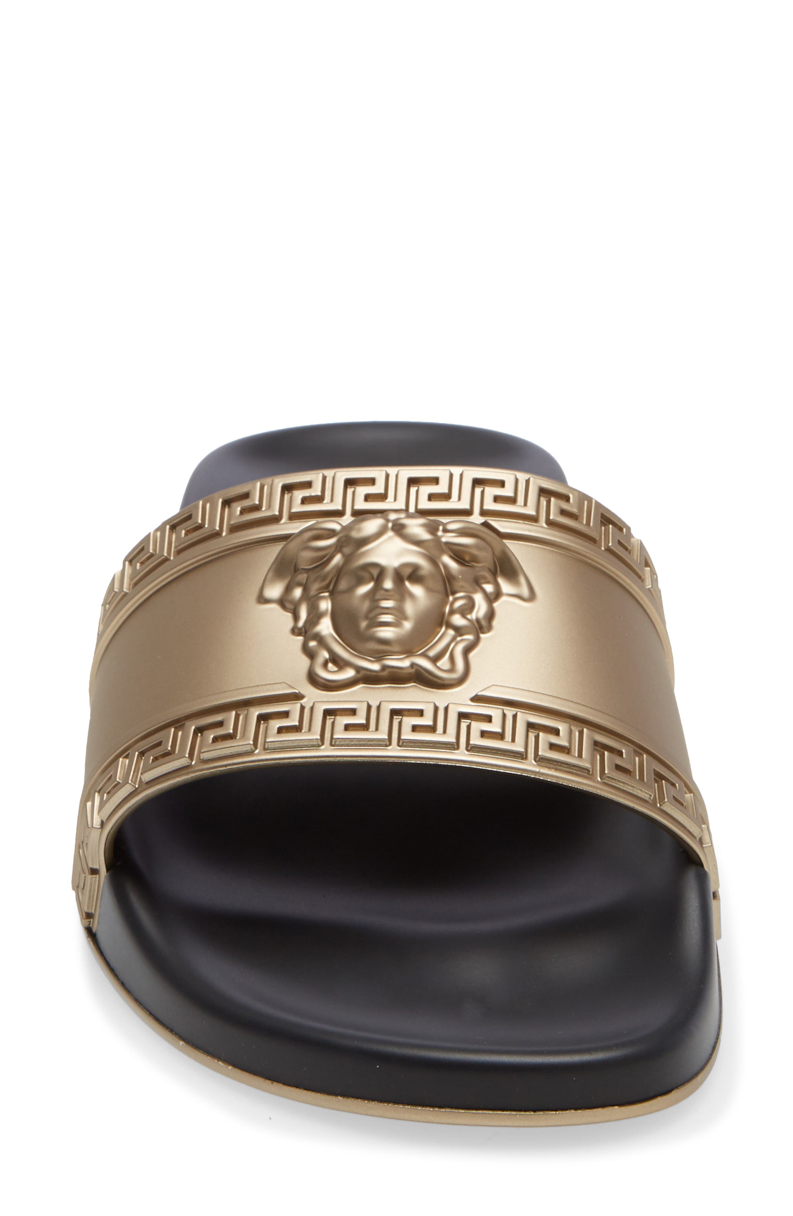 Versace Palazzo Medusa Slide Sandal, Alternate, color, 