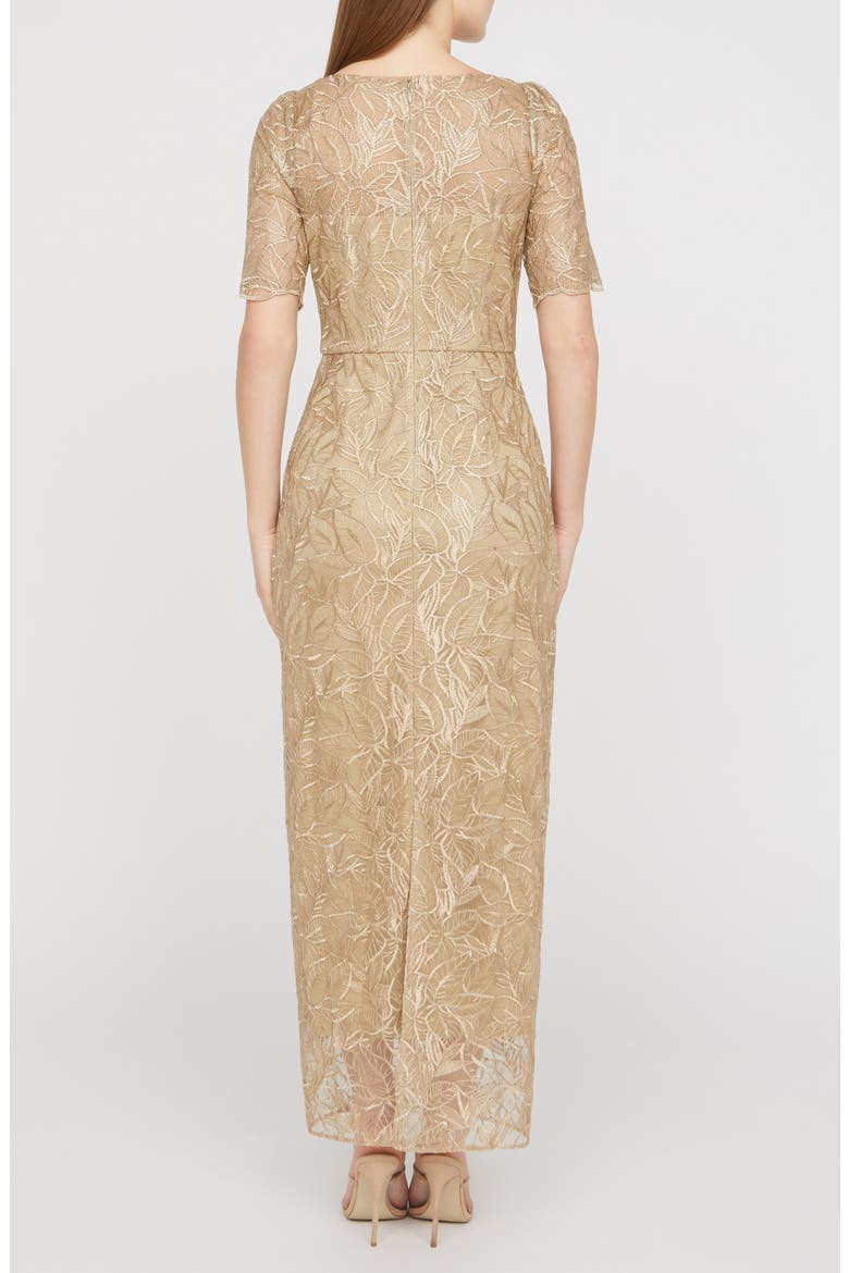 Berlin Embroidered Cocktail Dress, Alternate, color, GOLD