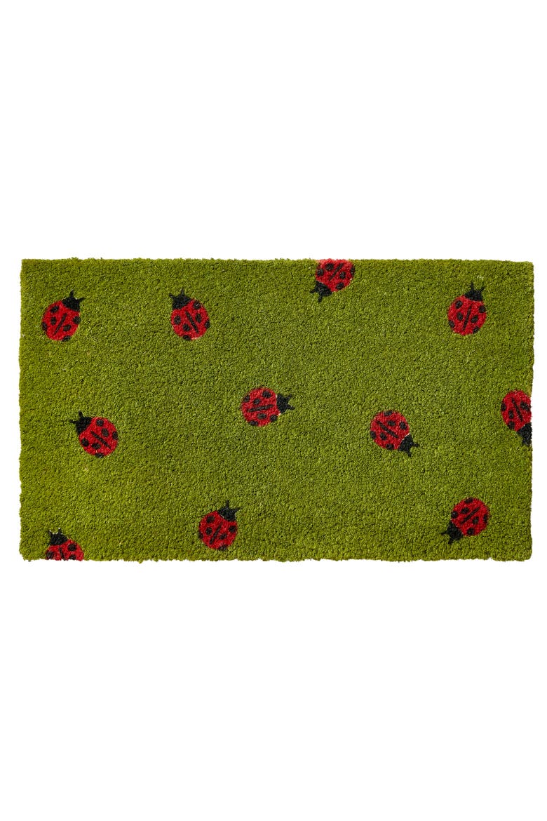 Ladybug Coir Mat Green Multi Coir Summer, Main, color, Green