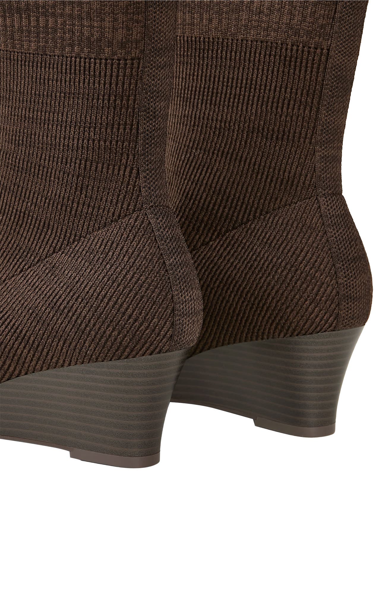 VIVAIA Margot Wedge Bootie Square-Toe Water-Repellent Boots, Alternate, color, Dark Chocolate