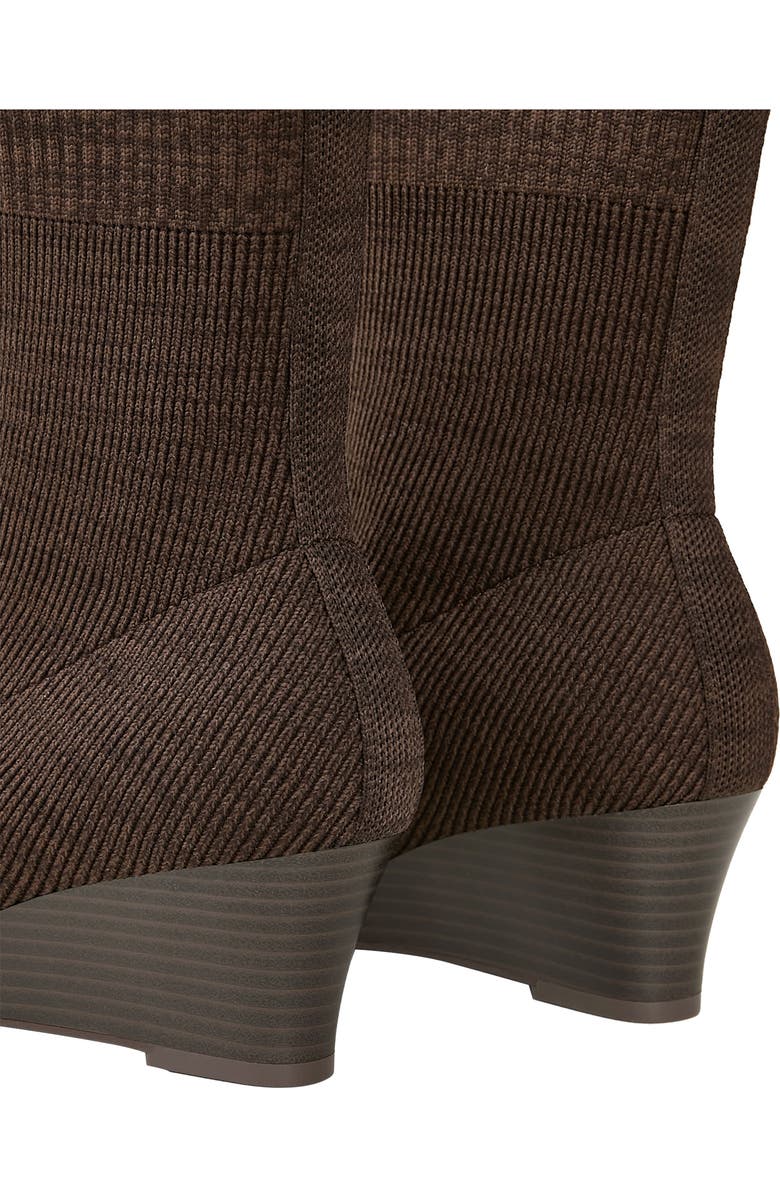 VIVAIA Margot Wedge Bootie Square-Toe Water-Repellent Boots, Alternate, color, Dark Chocolate