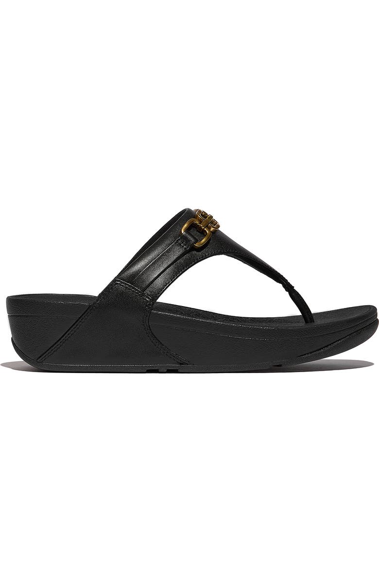 FitFlop Lulu Square-Chain TP Sandal, Alternate, color, Black