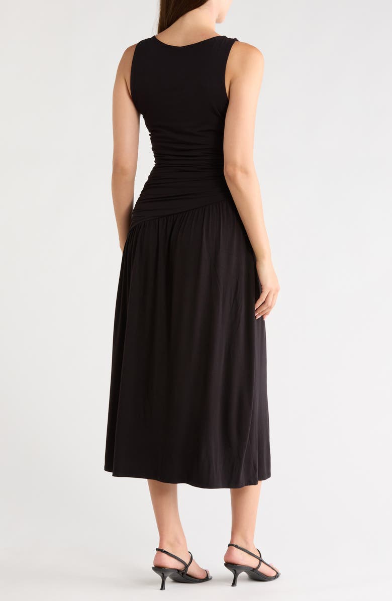 WEST K Ruched Ring Midi Dress, Alternate, color, Black