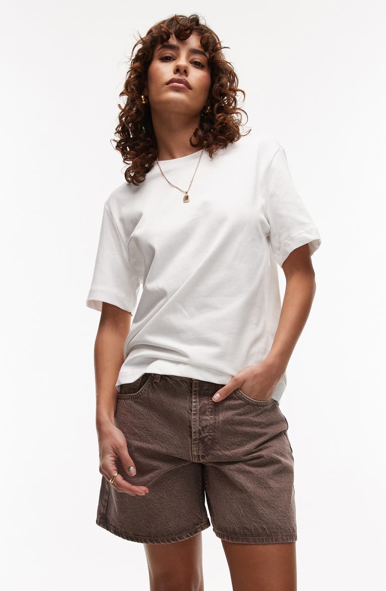 Topshop Editor Denim Shorts, Alternate, color,