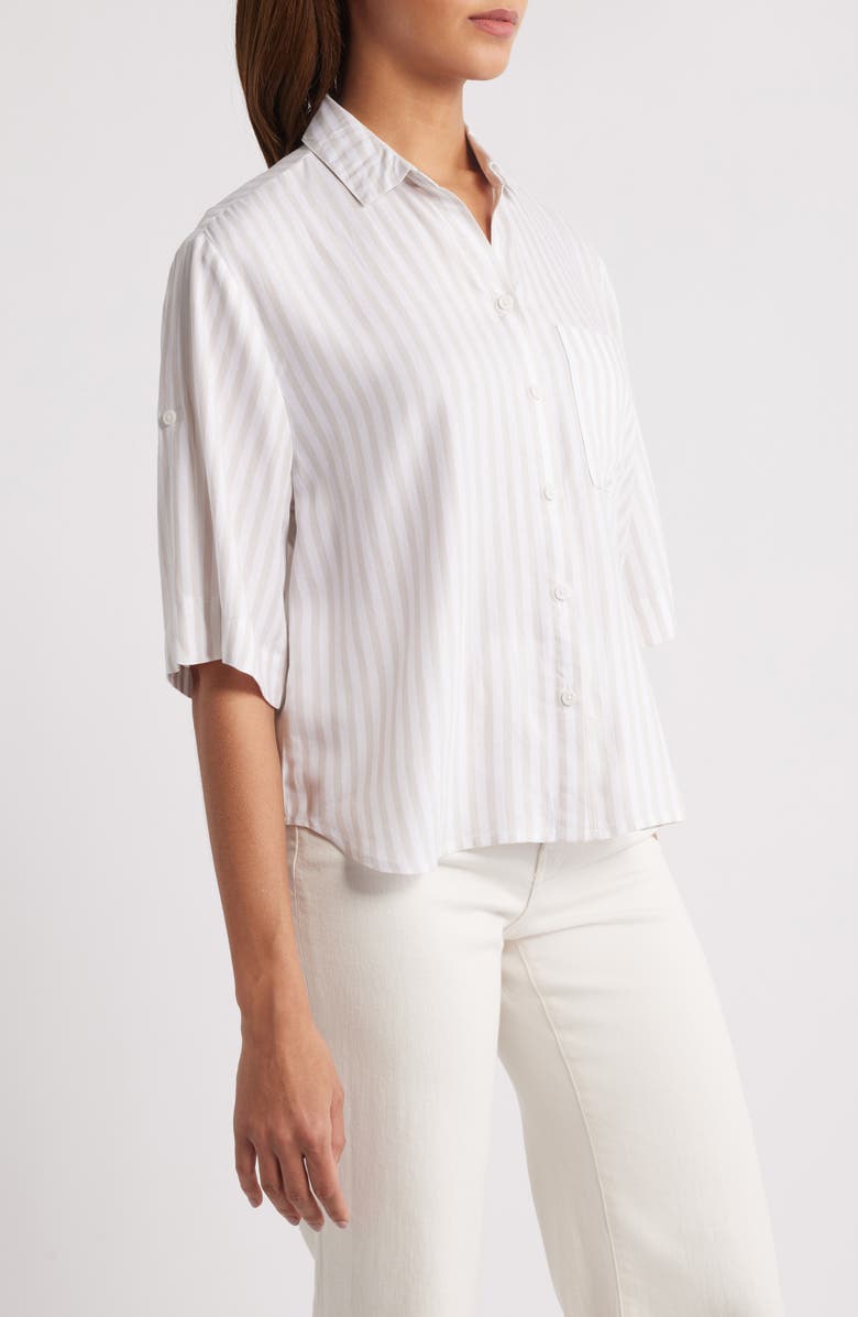 beachlunchlounge Murphy Stripe Button-Up Shirt, Alternate, color, 