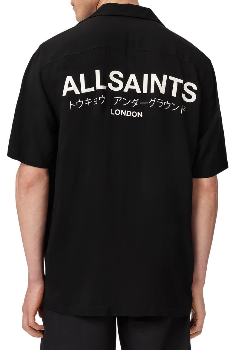 Underground Logo Graphic Camp Shirt, Alternate, color, BLACK