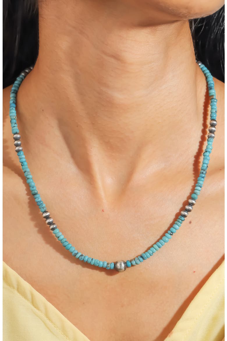 Rondelle Turquoise Bead Necklace, Alternate, color, BLUE