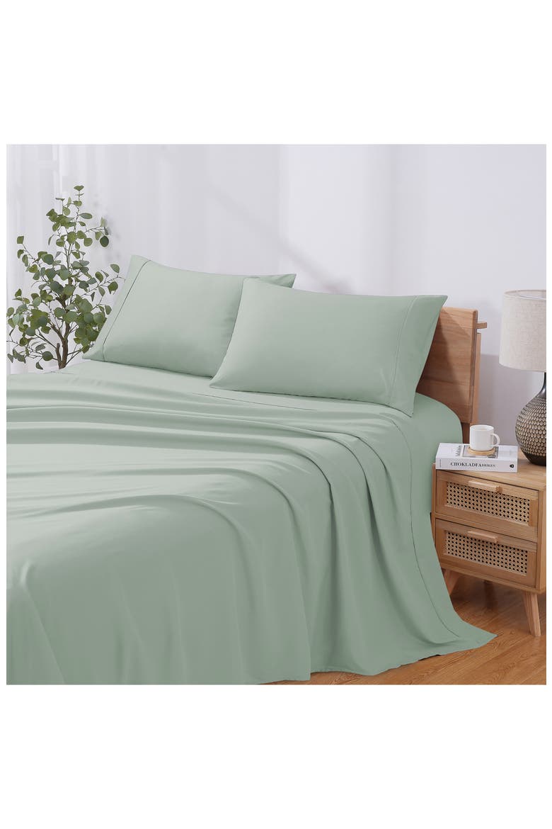Solid Microfiber Sheet Set, Main, color, SEAFOAM