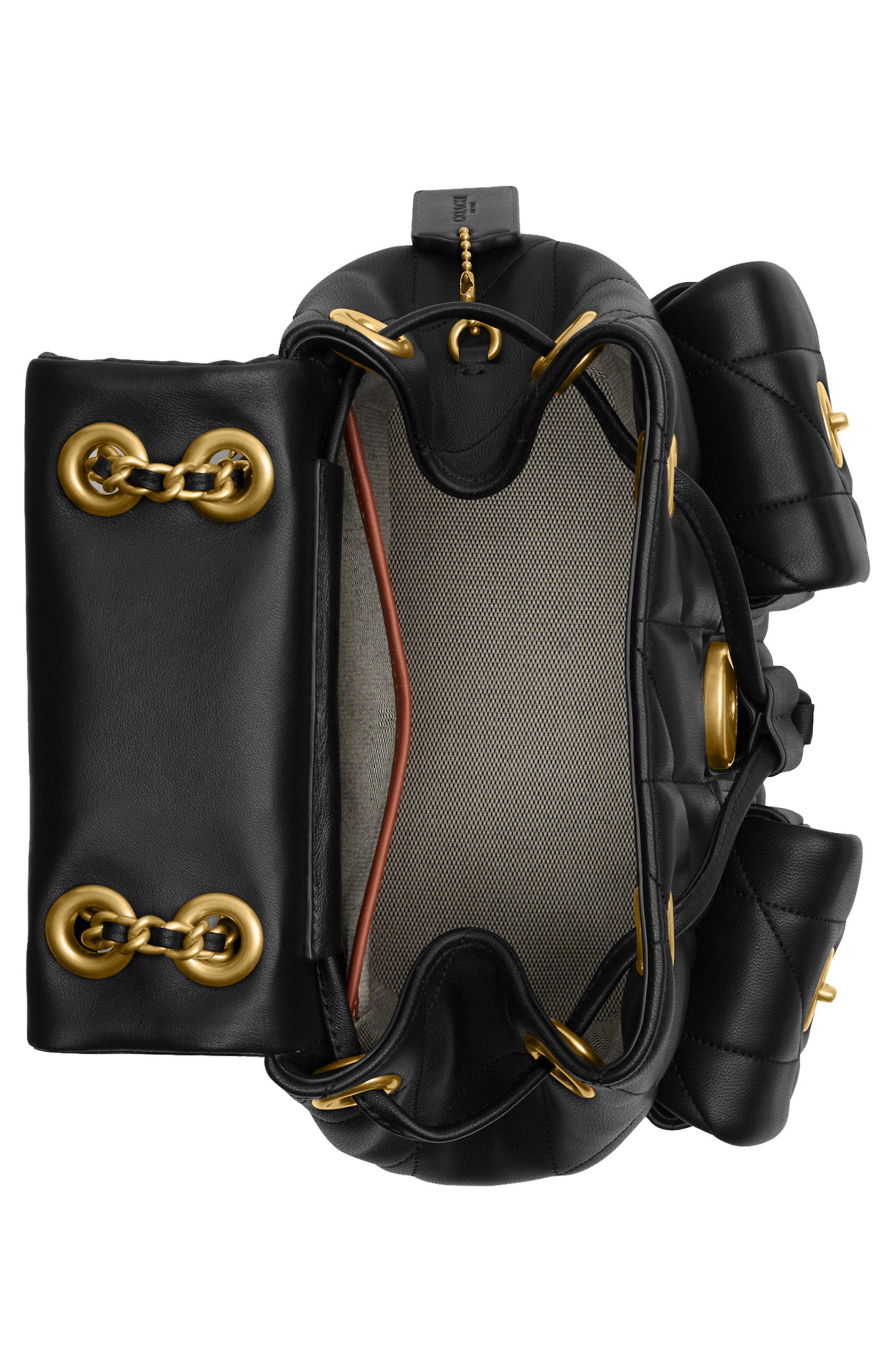 COACH Tabby Quilted Leather Backpack, Alternate, color, 