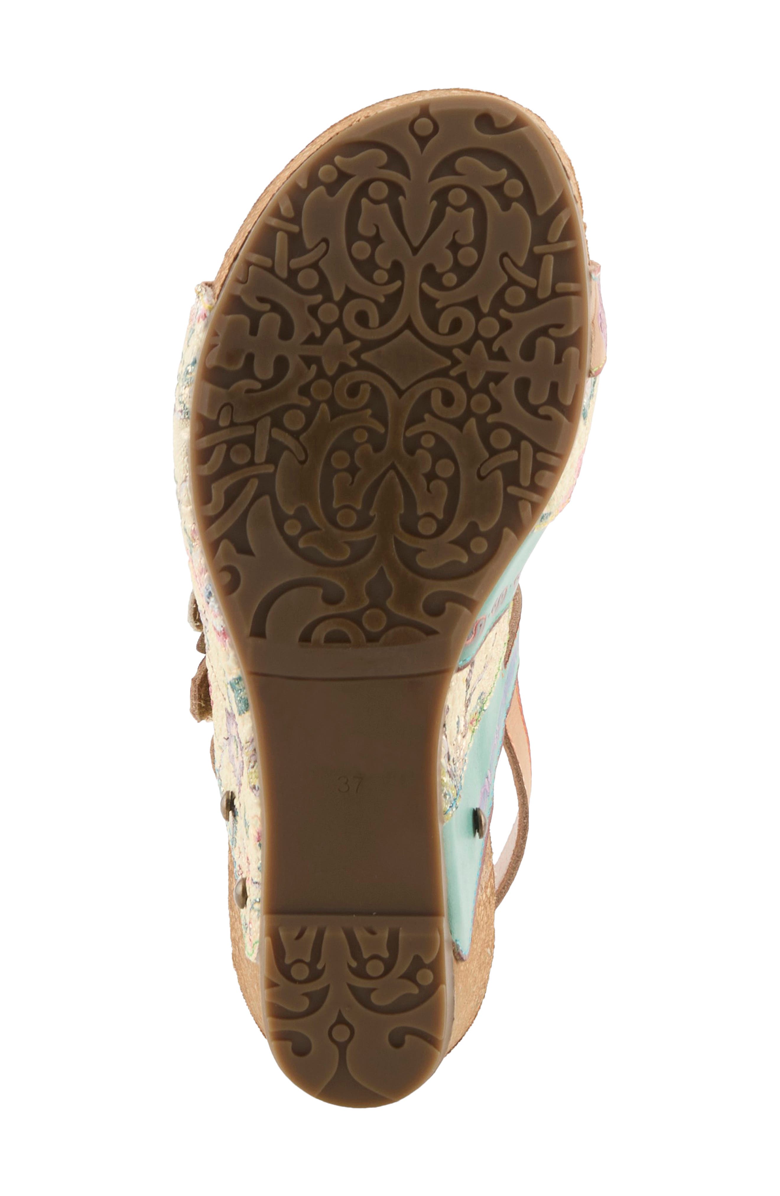 L
Artiste by Spring Step Buckle It Up Strappy Wedge Sandal, Alternate, color, Beige Multi