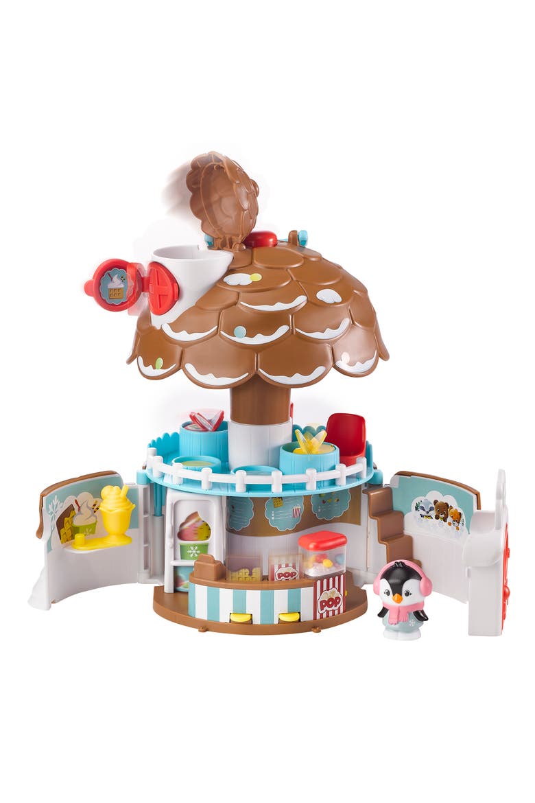 Pine Cone Snack Bar 5Pc Playset, Penguin Figure, Popup Shop, Alternate, color, Multicolored