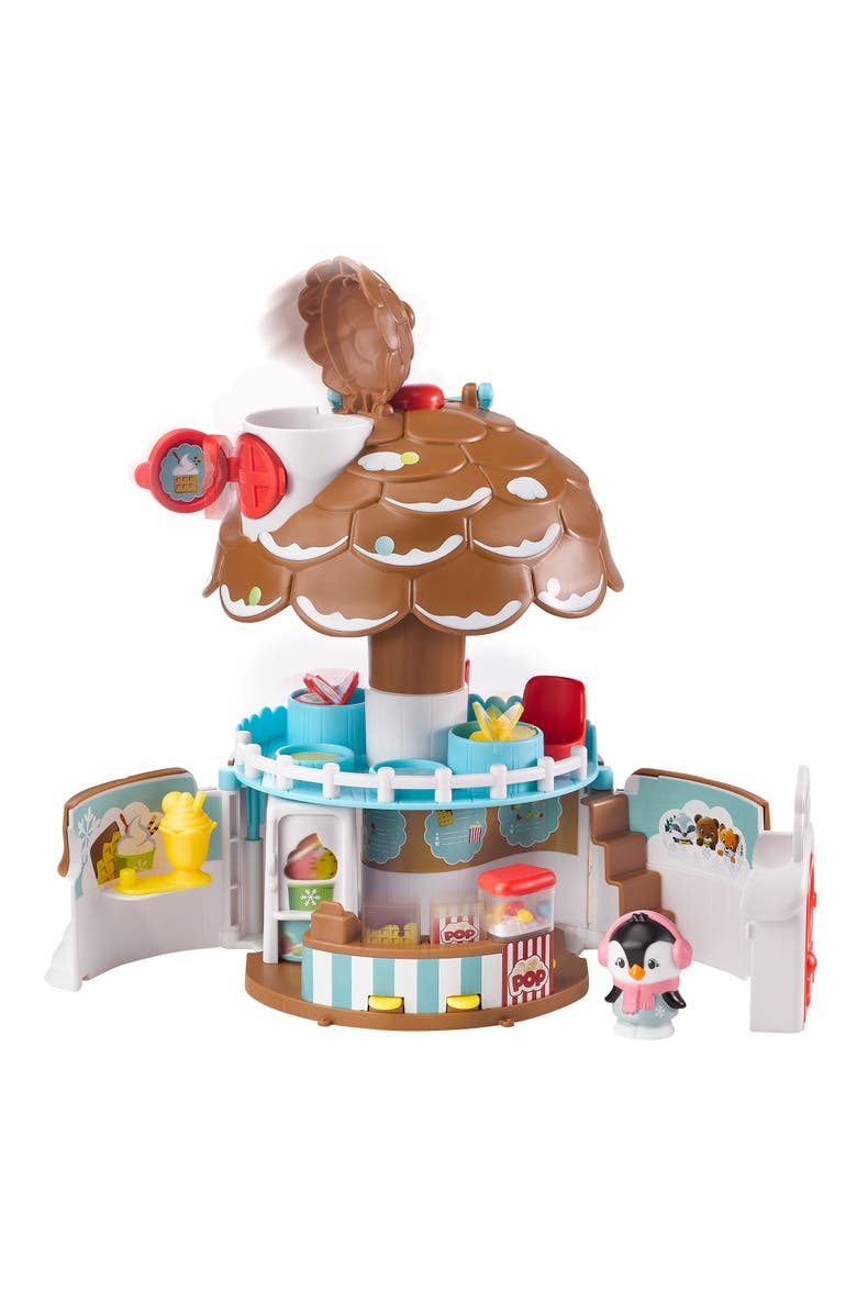 Timber Tots Pine Cone Snack Bar 5Pc Playset, Penguin Figure, Popup Shop, Alternate, color, Multicolored