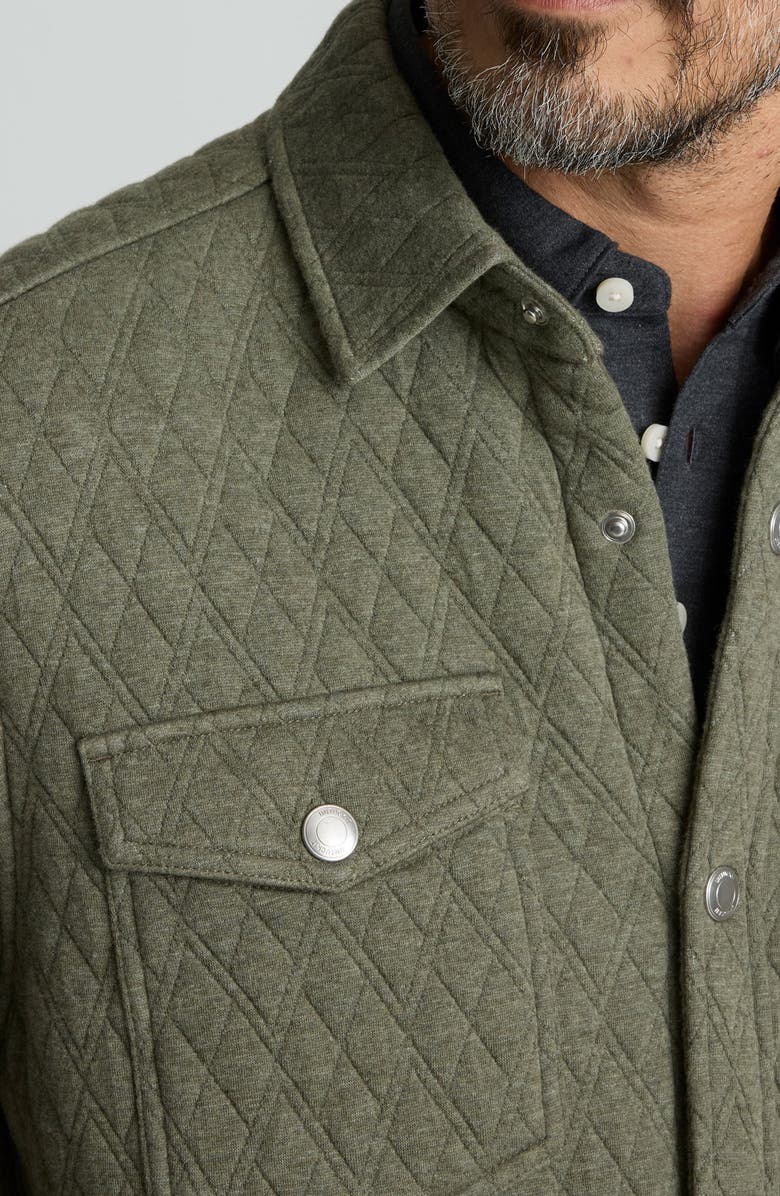 UNTUCKit Braunfield Quilted Knit Overshirt, Alternate, color, Green