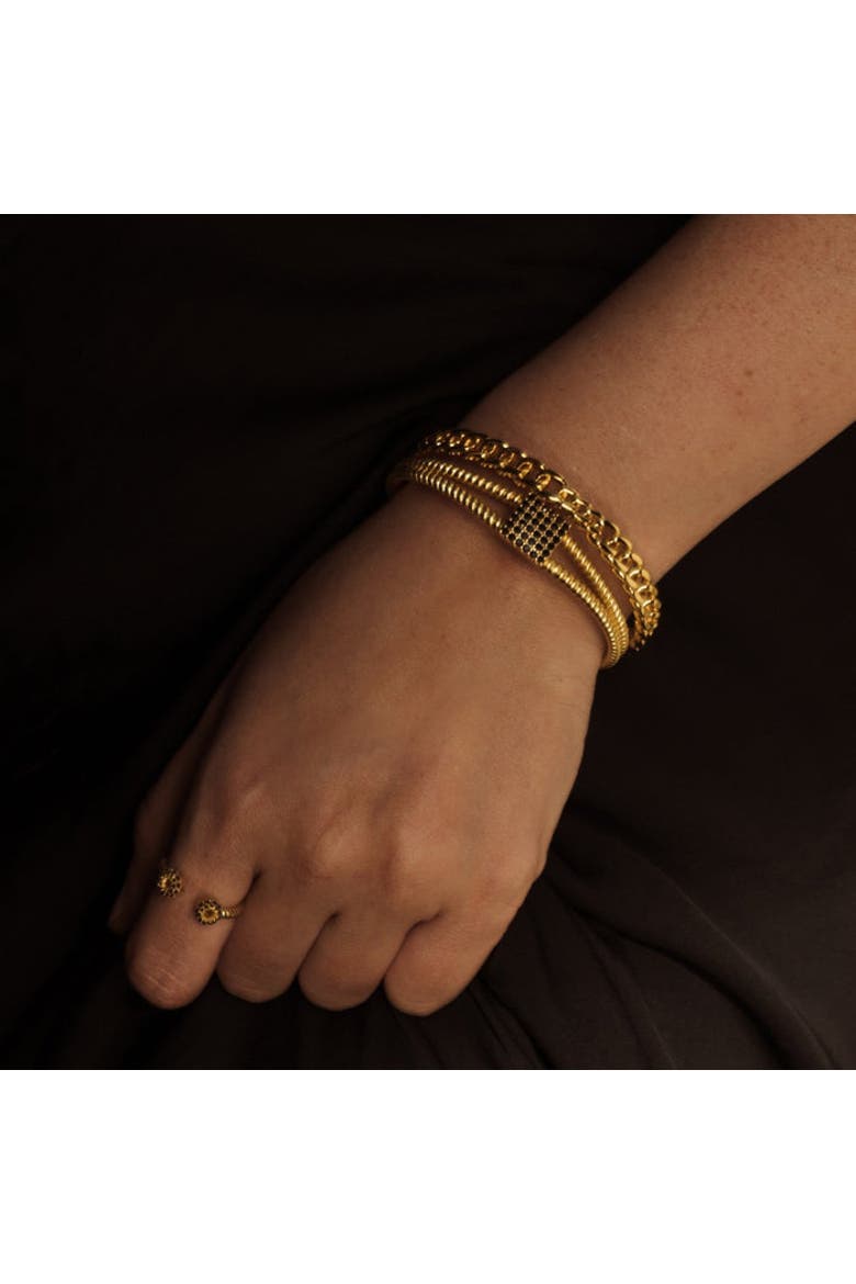 Twist Black Onyx Ring, Alternate, color, Yellow Gold