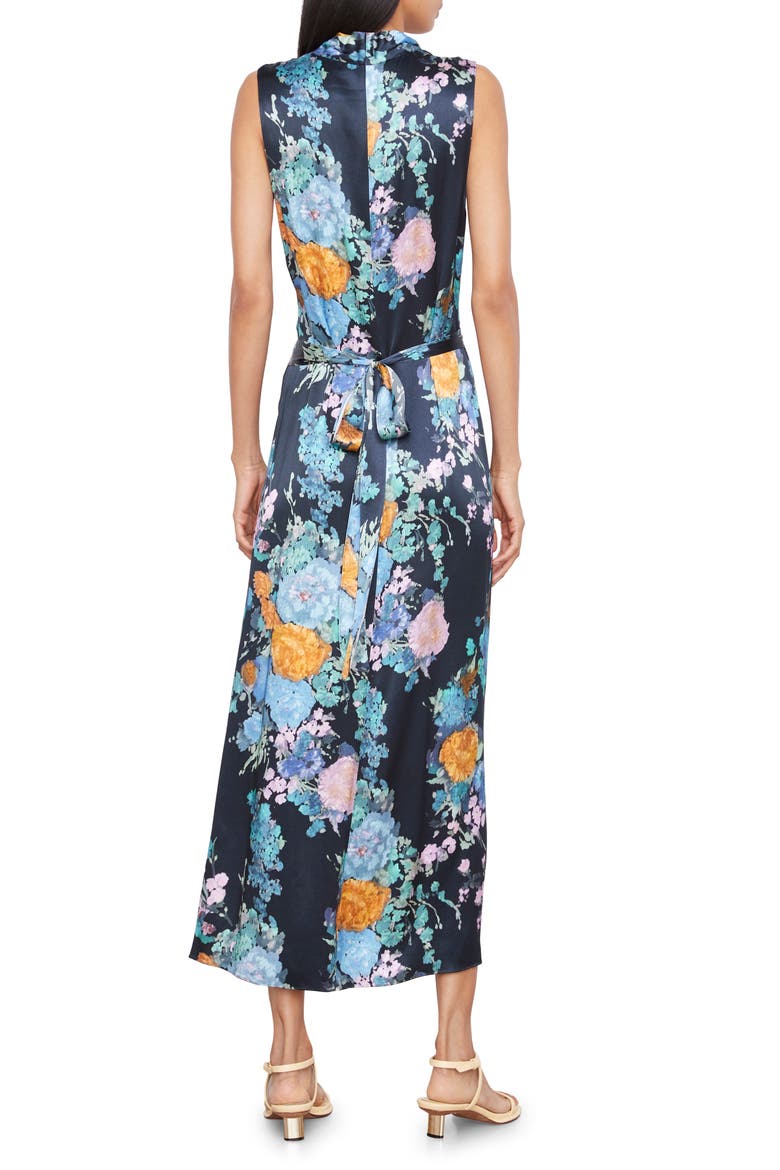 sleeveless satin wrap dress Windsor Kaleen Sleeveless Satin Wrap Midi Dress