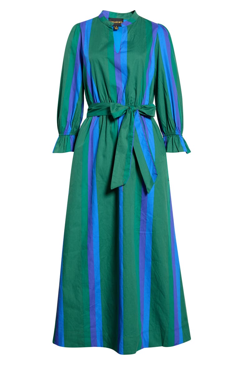 Dolary Stripe Senda Shirtdress, Alternate, color, EMERALD-BLUES