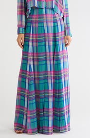 L'AGENCE Patrica Plaid Maxi Skirt