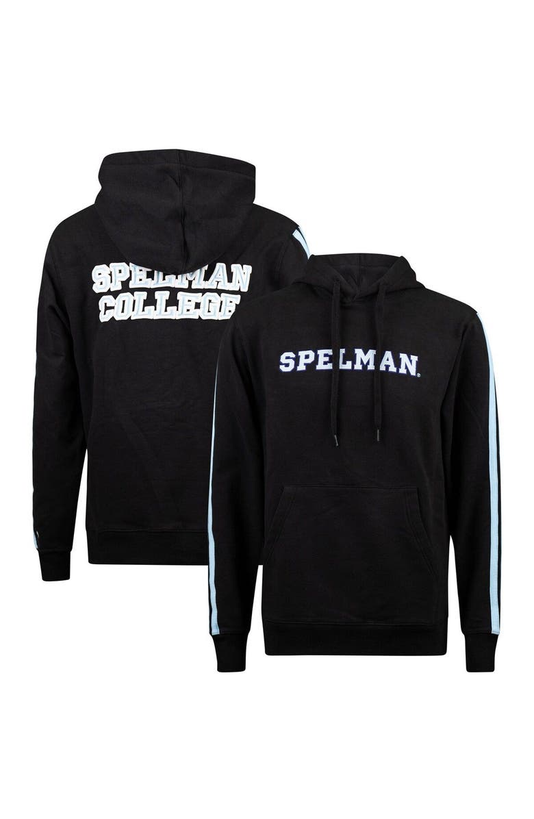 FISLL Men's FISLL Black Spelman College Jaguars Oversized Stripes Pullover Hoodie, Main, color, Black