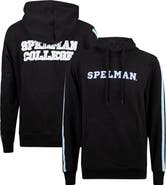 FISLL Men's FISLL Black Spelman College Jaguars Oversized Stripes Pullover Hoodie