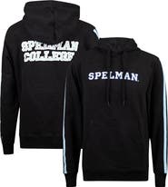 FISLL Men's FISLL Black Spelman College Jaguars Oversized Stripes Pullover Hoodie