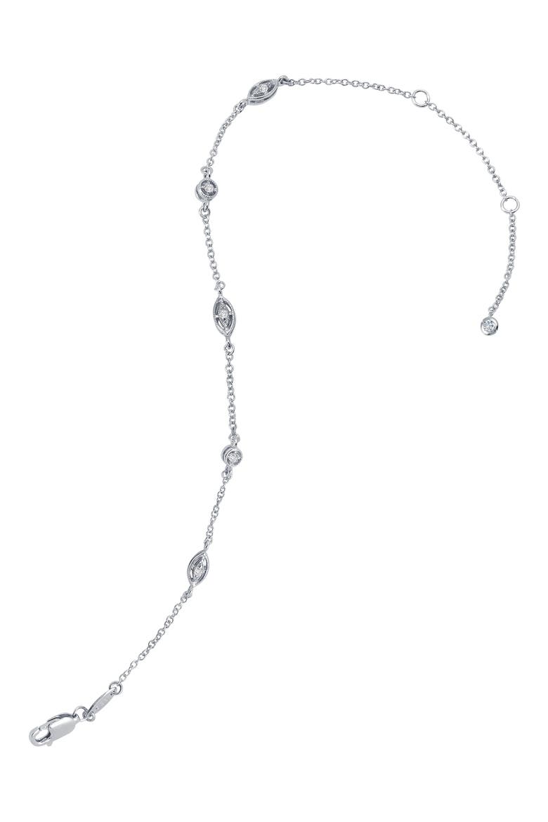 Mixed Station Anklet, Main, color, WHITE