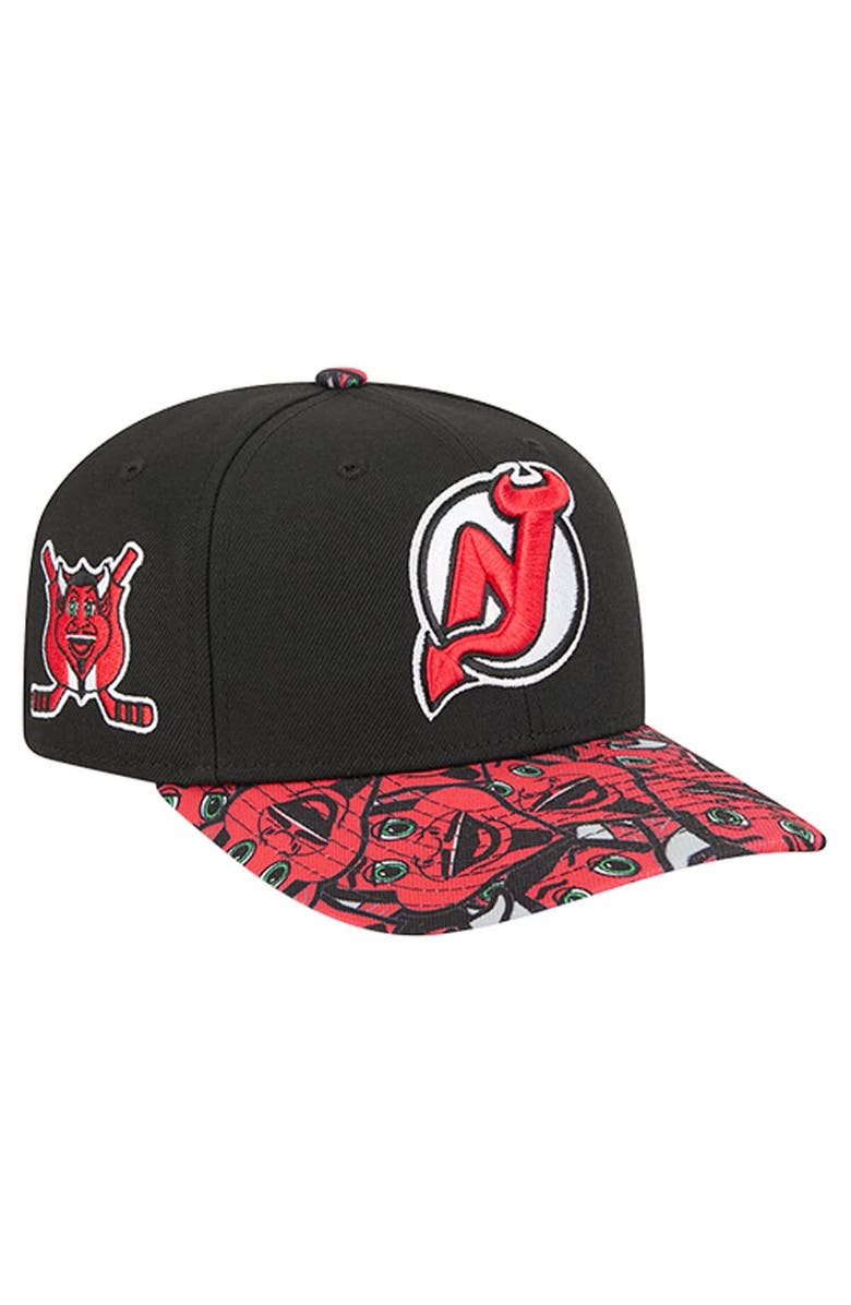 New Era Men's New Era Black New Jersey Devils Mascot Visor 9SEVENTY Adjustable Hat, Main, color, Black