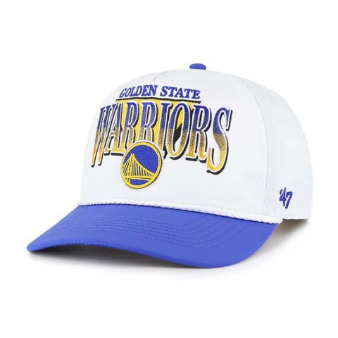 Men's '47 White/Royal Golden State Warriors Tribute Two-Tone Hitch Adjustable Hat