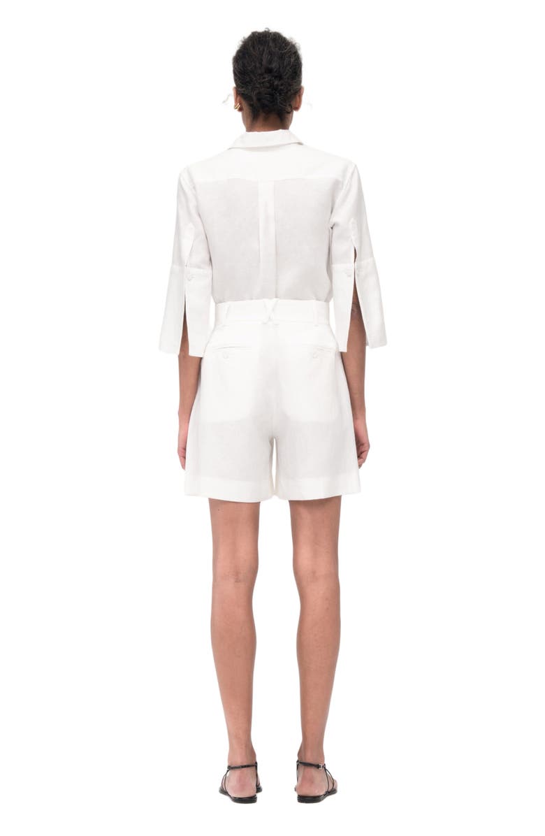 Another Tomorrow Pleated Short, Alternate, color, White