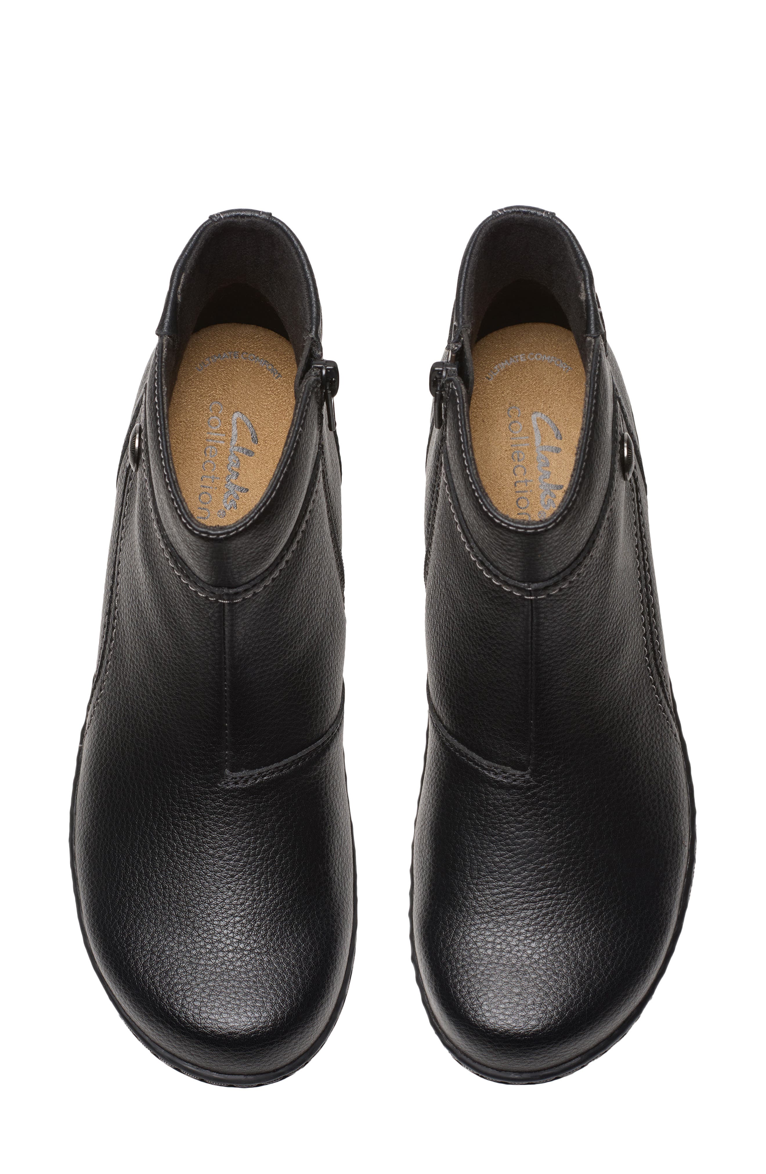 Ashland Mabel Leather Bootie, Alternate, color, BLACK TUMBLED