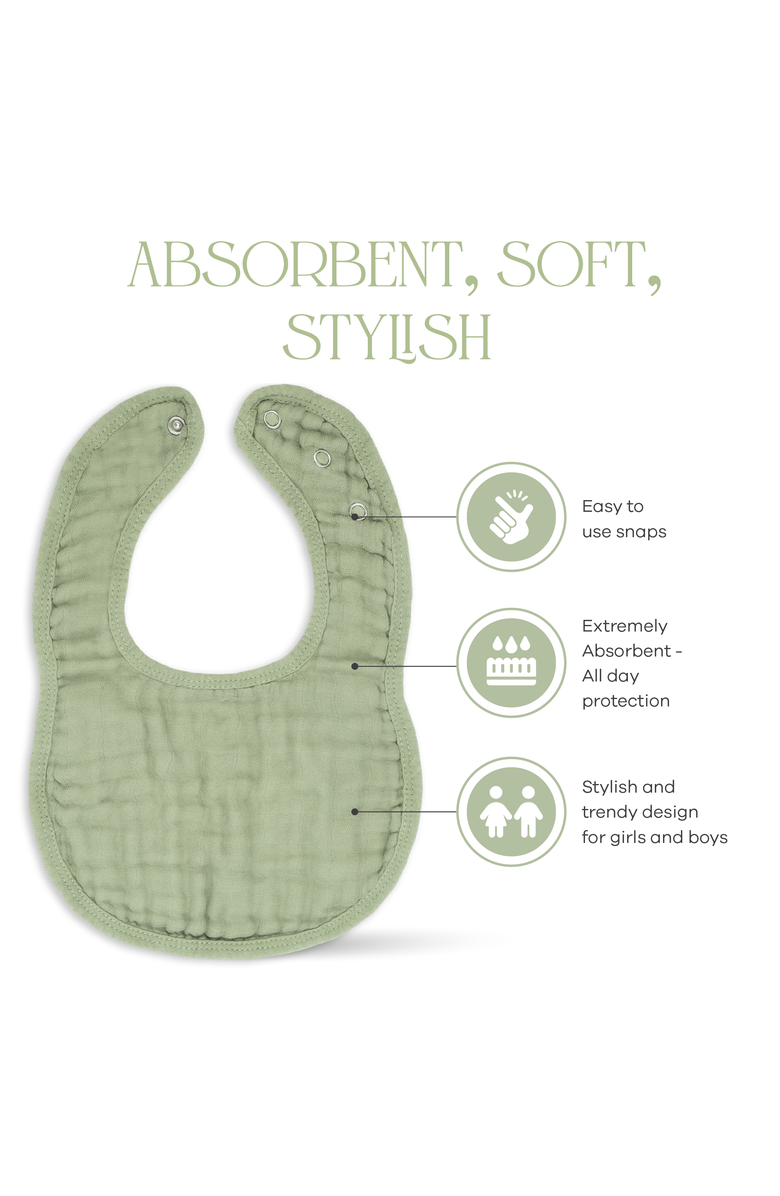 Comfy Cubs Muslin Bibs - Pack of 4, Alternate, color, Multicolor