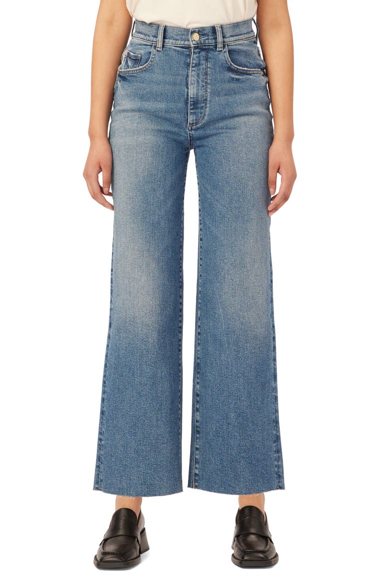 Hepburn High Waist Ankle Wide Leg Jeans, Main, color, EAST LAKE