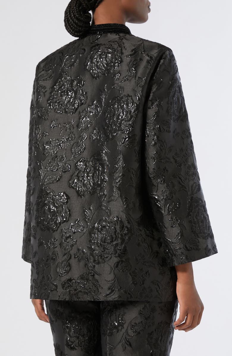 Marina Rinaldi Rupia Floral Jacquard Jacket, Alternate, color, Black