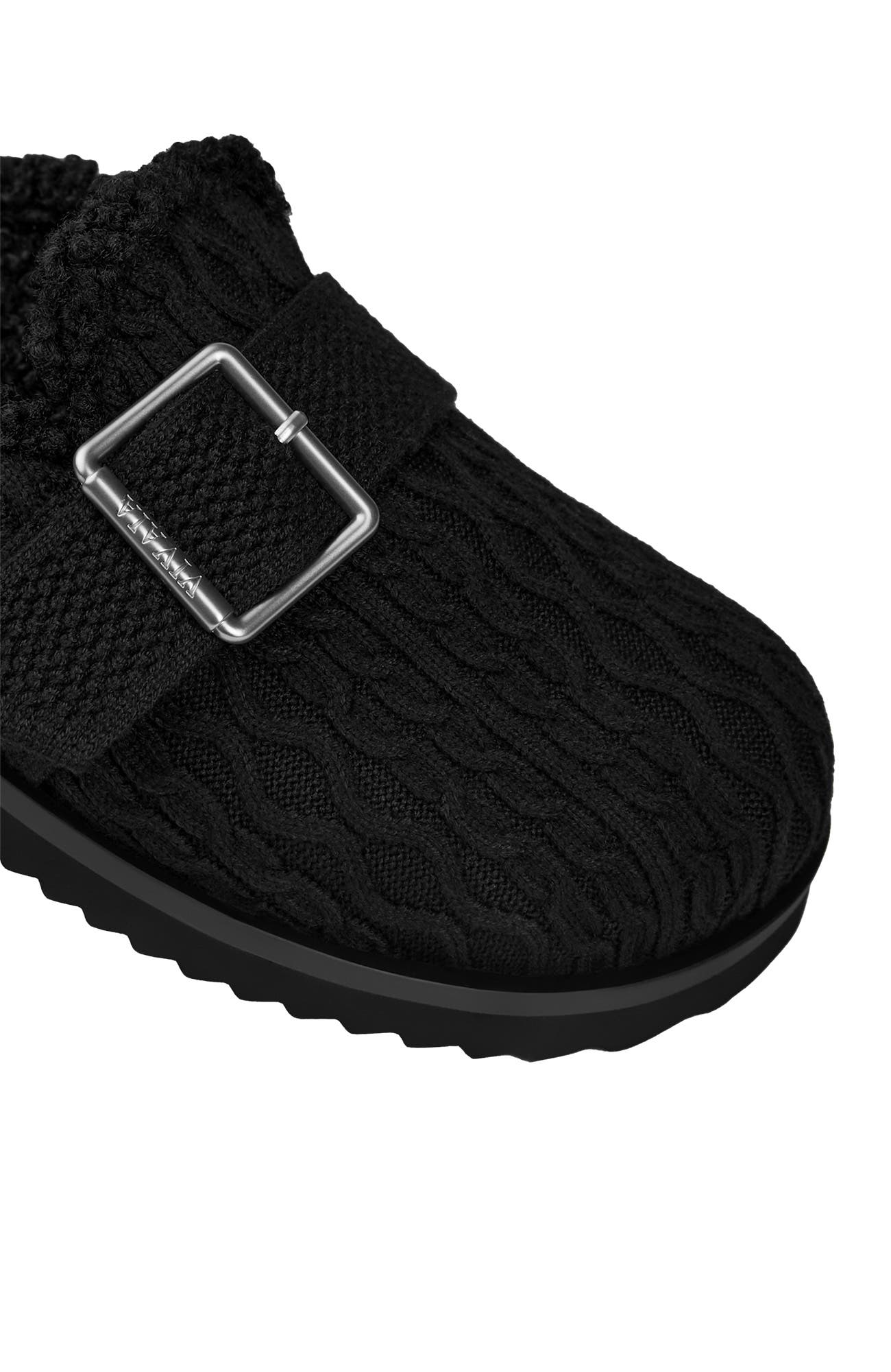 VIVAIA Round-Toe Wool Slippers, Alternate, color, Black