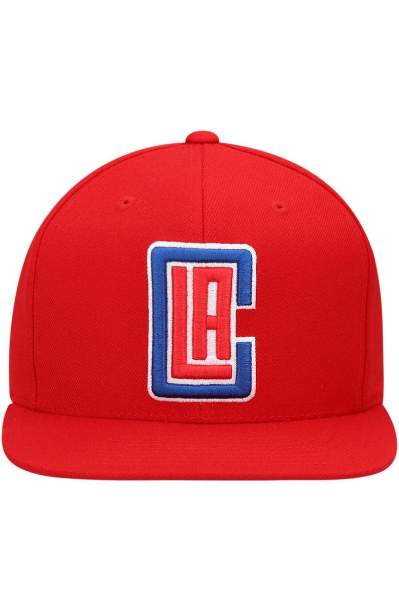 Mitchell & Ness Men's Mitchell & Ness Red LA Clippers Team Ground Snapback Hat, Alternate, color, Red