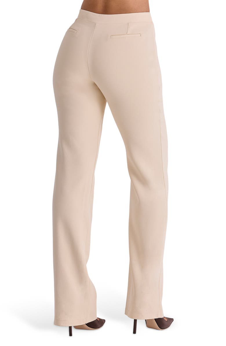 HOUSE OF CB Chiara Straight Leg Crepe Trousers, Alternate, color, Vintage Ivory