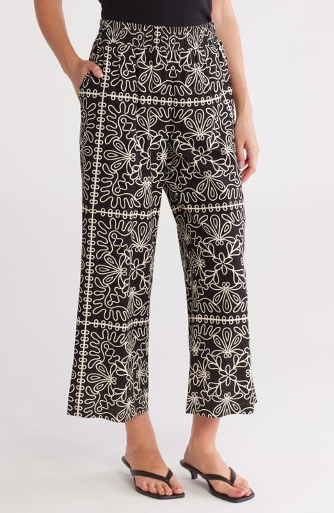 Floral Pull-On Pants