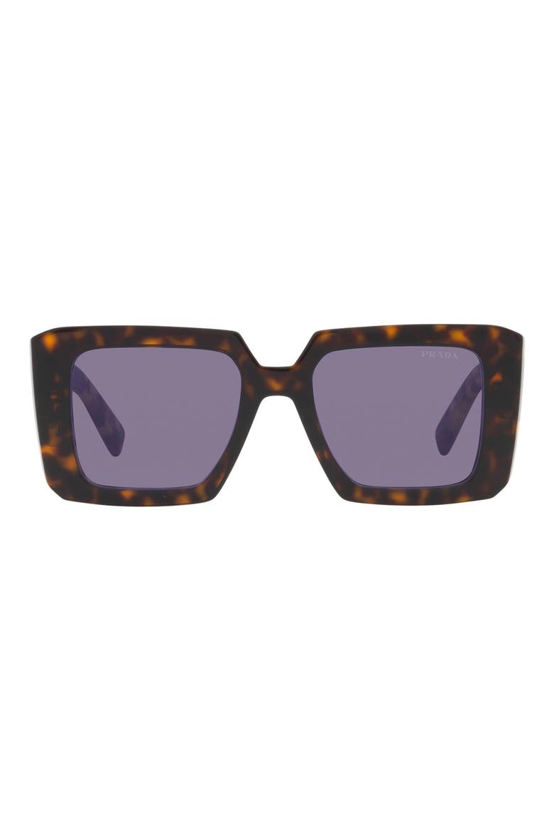 51mm Tortoise Square Sunglasses, Main, color, TORTOISE