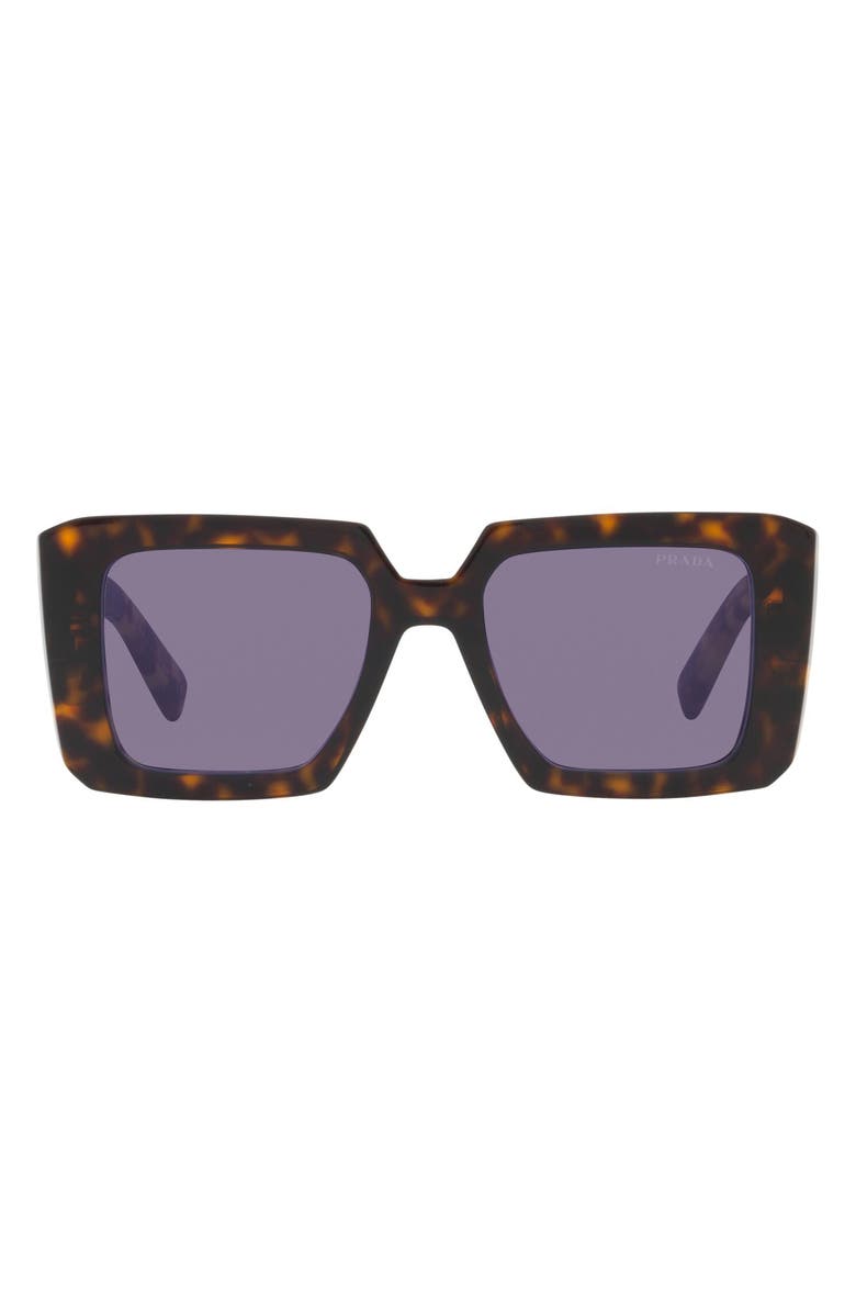 Prada 51mm Tortoise Square Sunglasses, Main, color, Tortoise