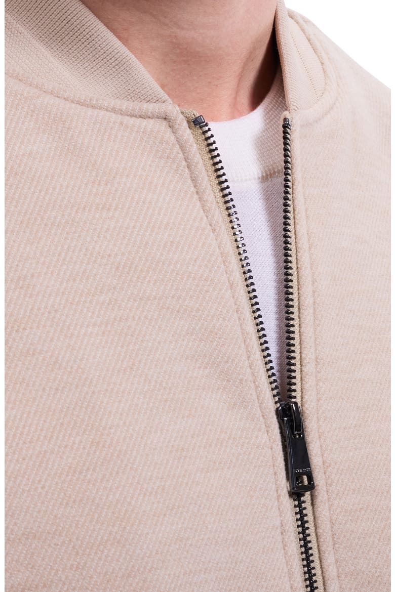 Full Zip Knit Bomber Jacket, Alternate, color, SAND