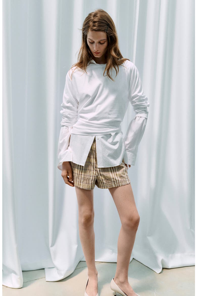 Jollie Shorts, Main, color, YELLOW/ BROWN