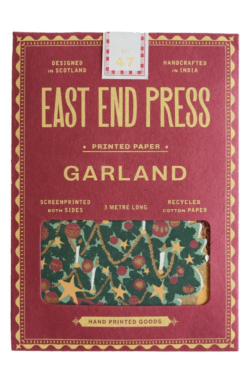 East End Press Chirstmas Sewn Paper Garland In Multi