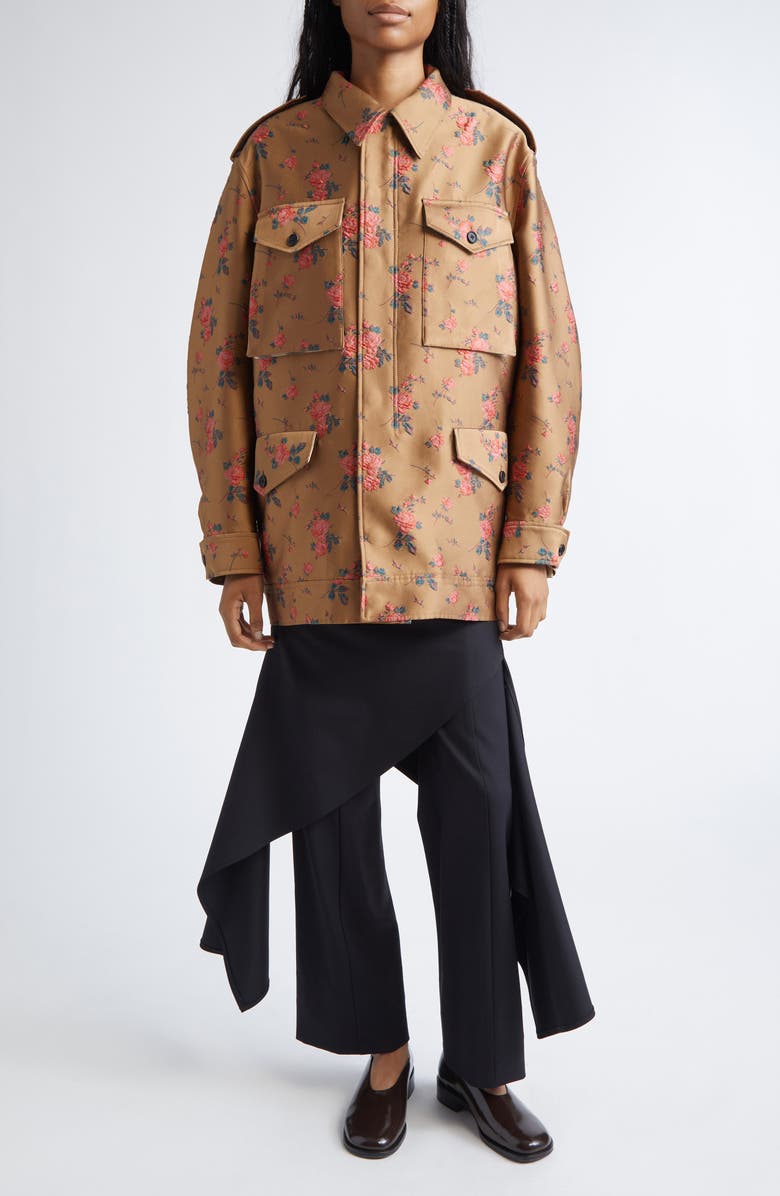 MONSE Deconstructed Stretch Virgin Wool Skirt Pants, Alternate, color, Black