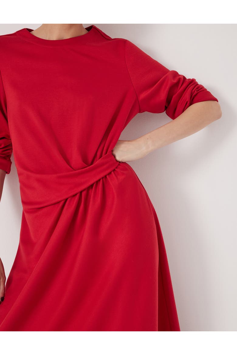 Asymmetric Hem Jersey Dress, Alternate, color, Scarlet Red
