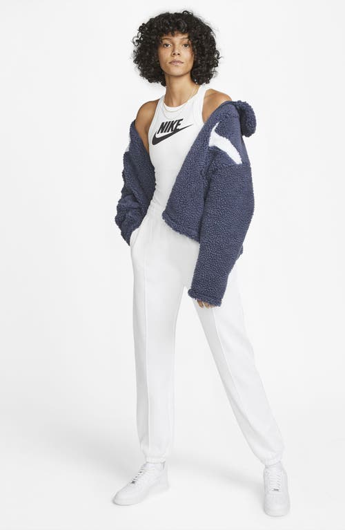Nike Swoosh Fleece Front Zip Jacket In Blue
