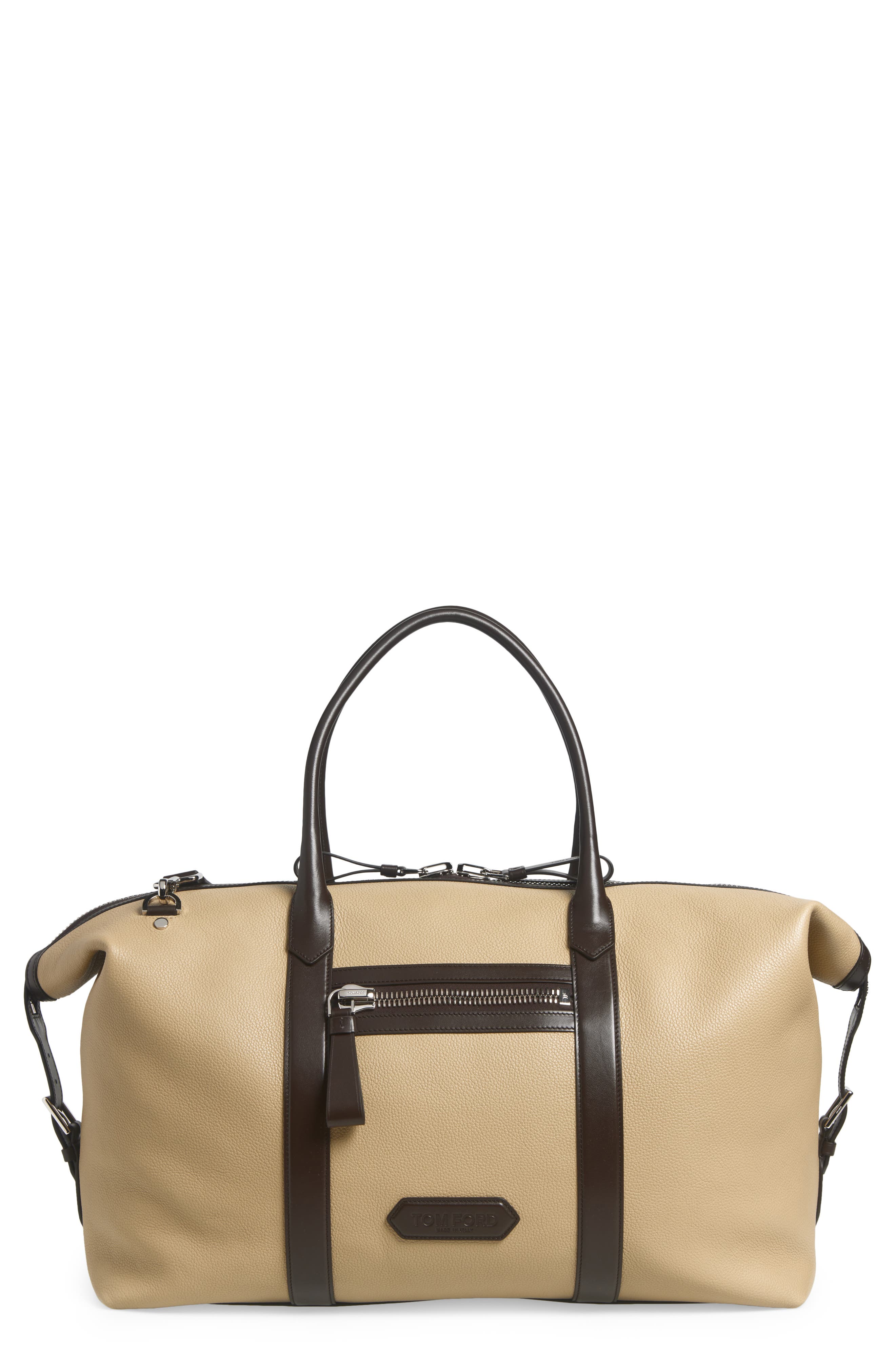 TOM FORD Buckley Leather Weekend Bag, Main, color, 