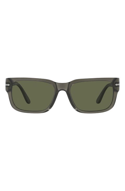 58mm Polarized Rectangular Sunglasses