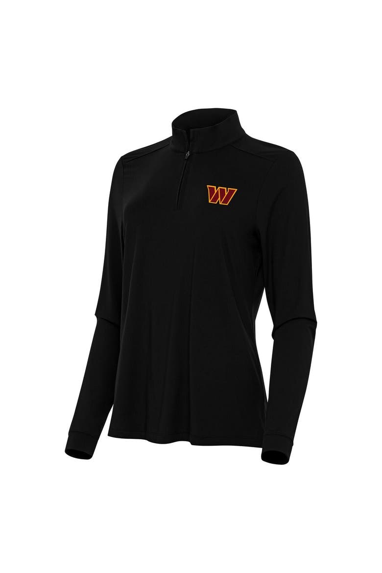 Women's Antigua  Black Washington Commanders Intent Quarter-Zip Sweatshirt, Alternate, color, Black