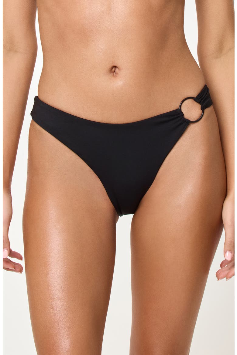 Vega Ring Full Coverage Bikini Bottoms, Main, color, BLACK