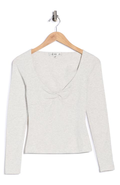 Twist Front Long Sleeve Top